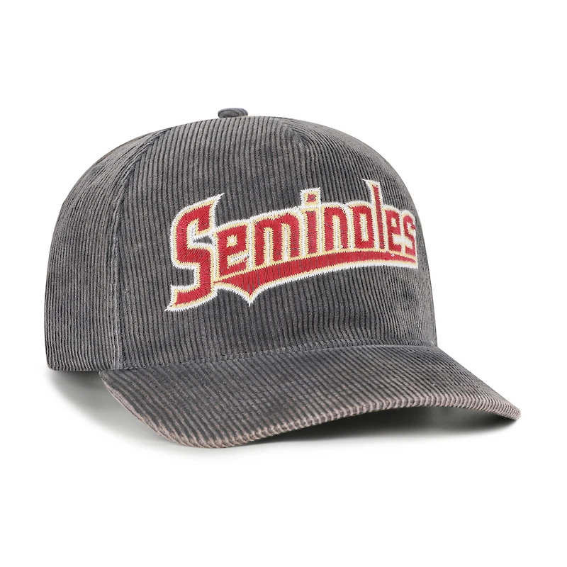 Casquette ajustable en velours côtelé gris Florida State Seminoles « Reclaim Snow Wash » pour homme, modèle 47