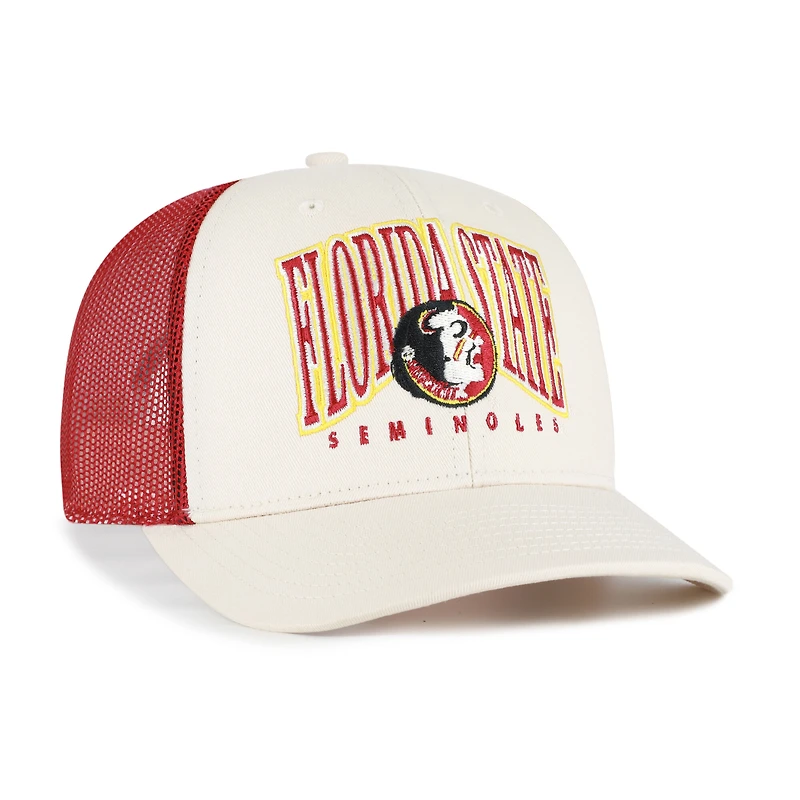 Casquette trucker ajustable pour homme, modèle '47 Natural Florida State Seminoles Drawbridge