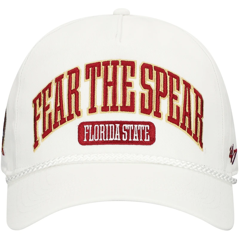 Men's '47  White Florida State Seminoles Local Arch Hitch Snapback Hat
