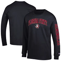 Men's Champion  Black Florida State Seminoles Arch Over Logo 2-Hit Long Sleeve T-Shirt
