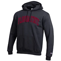 Sweat à capuche en polaire Basic Arch noir Champion pour homme des Florida State Seminoles