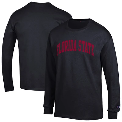 T-shirt à manches longues noir Champion pour homme, motif arches basiques des Florida State Seminoles