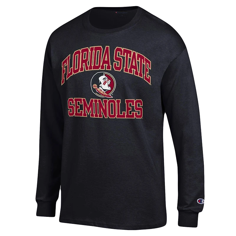 Men's Champion Black Florida State Seminoles High Motor Long Sleeve T-Shirt
