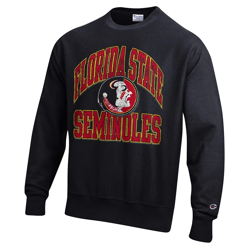 Sweat-shirt à enfiler tissage inversé noir Champion Florida State Seminoles Vault Late Night pour homme