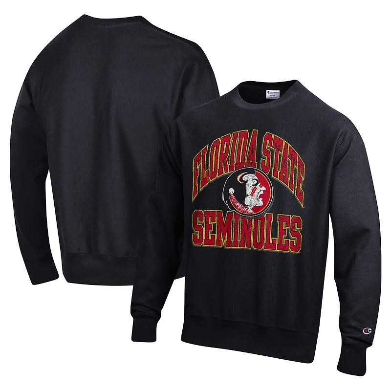 Sweat-shirt à enfiler tissage inversé noir Champion Florida State Seminoles Vault Late Night pour homme