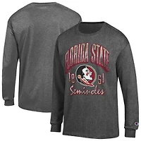 T-shirt à manches longues Champion Charcoal Florida State Seminoles pour homme