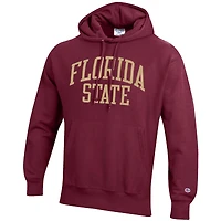 Sweat à capuche coupe décontractée Champion Garnet Florida State Seminoles Team Arch Reverse Weave pour homme
