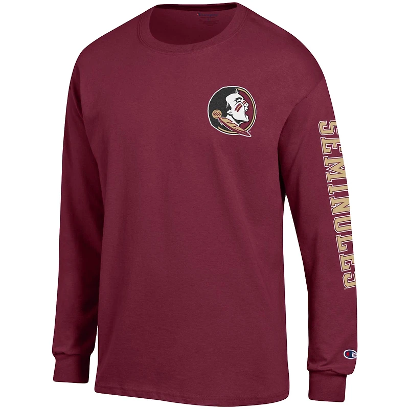 T-shirt à manches longues pour homme Champion Garnet Florida State Seminoles Team Stack