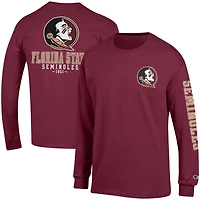 T-shirt à manches longues pour homme Champion Garnet Florida State Seminoles Team Stack