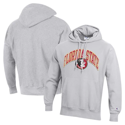 Sweat à capuche tissage inversé Champion Gray Florida State Seminoles Late Night pour hommes