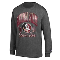 Men's Champion  Heather Charcoal Florida State Seminoles Bold Long-Sleeve T-Shirt