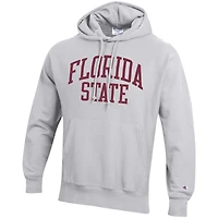 Sweat à capuche Champion Heathered Grey Florida State Seminoles Team Arch Reverse Weave pour hommes