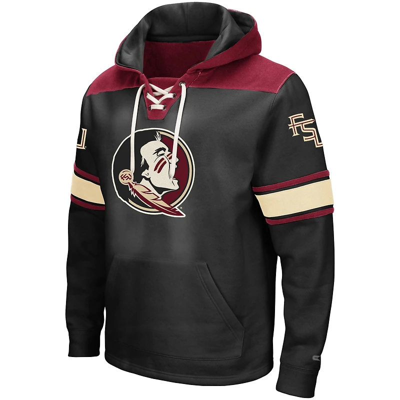 Men's Colosseum Black Florida State Seminoles 2.0 Lace-Up Pullover Hoodie