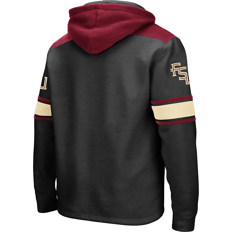 Men's Colosseum Black Florida State Seminoles 2.0 Lace-Up Pullover Hoodie