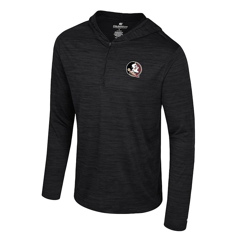 Men's Colosseum Black Florida State Seminoles Always Sunny Lightweight Quarter-Zip Hoodie
