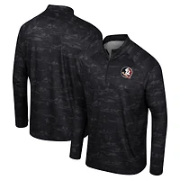 Veste noire Colosseum Florida State Seminoles Carson Raglan à quart de zip pour hommes