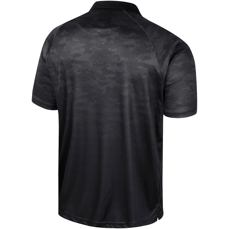 Men's Colosseum Black Florida State Seminoles Honeycomb Raglan Polo