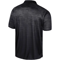 Men's Colosseum Black Florida State Seminoles Honeycomb Raglan Polo