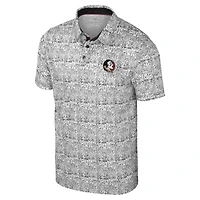 Men's Colosseum Black Florida State Seminoles It's Time! Allover Print Polo