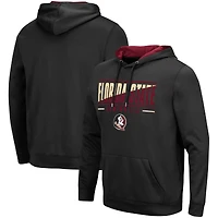 Men's Colosseum Black Florida State Seminoles Slash Stack 2.0 Pullover Hoodie