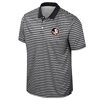 Polo rayé noir Colosseum pour homme des Florida State Seminoles