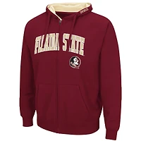 Men's Colosseum Garnet Florida State Seminoles Arch & Logo 3.0 Full-Zip Hoodie