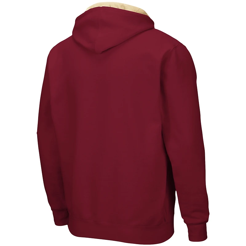 Men's Colosseum Garnet Florida State Seminoles Arch & Logo 3.0 Full-Zip Hoodie