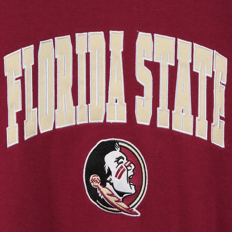 Men's Colosseum Garnet Florida State Seminoles Arch & Logo Crew Neck Sweatshirt