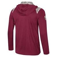 Men's Colosseum Garnet Florida State Seminoles OHT Military Appreciation Quarter-Zip Hoodie Jacket