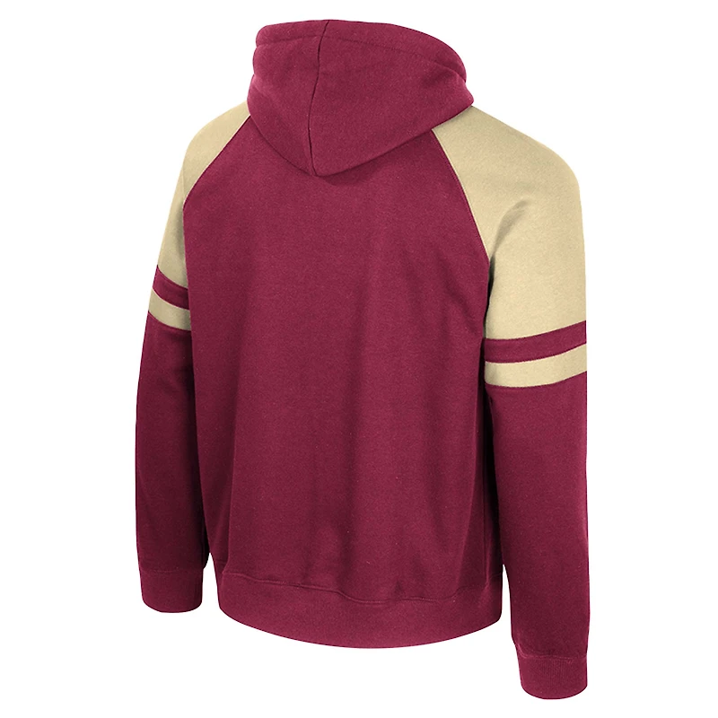 Men's Colosseum  Garnet Florida State Seminoles Todd Raglan Pullover Hoodie