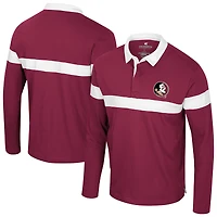 Men's Colosseum  Garnet Florida State Seminoles Too Cool For School Long Sleeve Polo