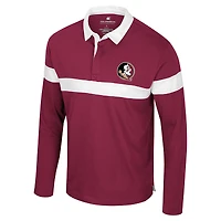 Men's Colosseum  Garnet Florida State Seminoles Too Cool For School Long Sleeve Polo