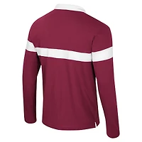 Men's Colosseum  Garnet Florida State Seminoles Too Cool For School Long Sleeve Polo