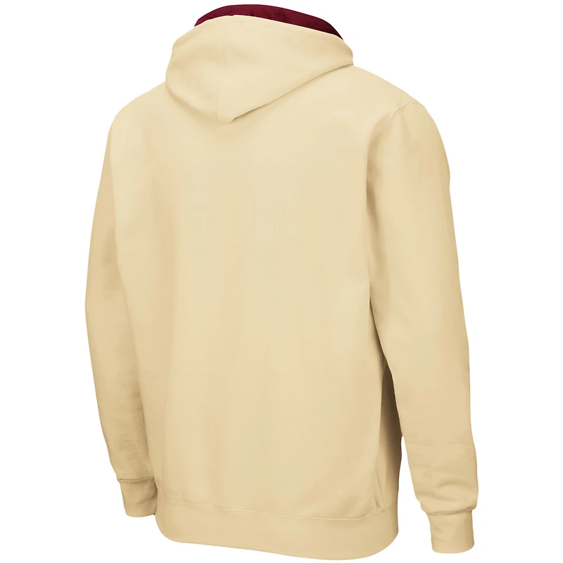 Men's Colosseum Gold Florida State Seminoles Arch & Logo 3.0 Full-Zip Hoodie