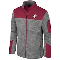 Veste zippée intégrale pour homme Colosseum Grey/Grenat Florida State Seminoles
