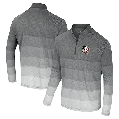 Men's Colosseum  Gray Florida State Seminoles AI Striped Mesh Quarter-Zip Raglan Windshirt