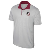 Men's Colosseum Gray Florida State Seminoles Big & Tall Tuck Striped Polo