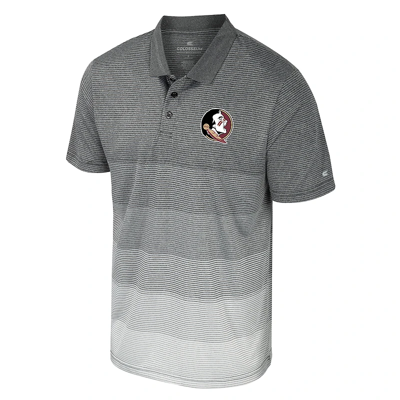 Polo en maille rayée Florida State Seminoles Colosseum gris pour hommes