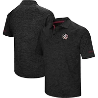 Men's Colosseum Heather Black Florida State Seminoles Down Swing Polo