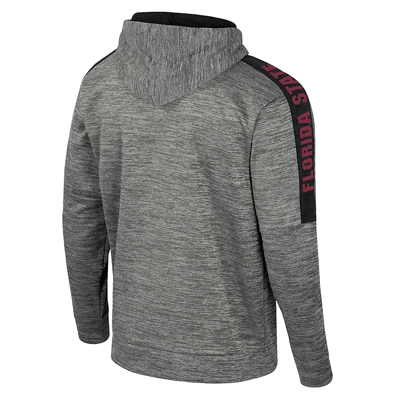 Men's Colosseum Heather Gray Florida State Seminoles Dozer Pullover Hoodie