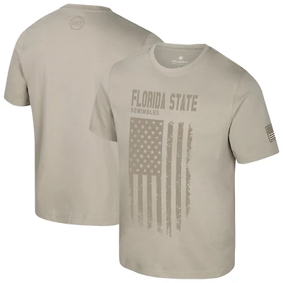 T-shirt pour homme Colosseum Oatmeal Florida State Seminoles Operation Hat Trick Dune Flag