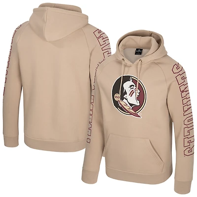 Men's Colosseum Tan Florida State Seminoles Big Break Raglan Hoodie
