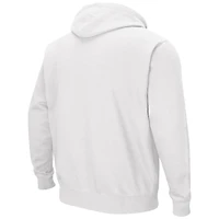 Men's Colosseum White Florida State Seminoles Arch & Logo 3.0 Pullover Hoodie