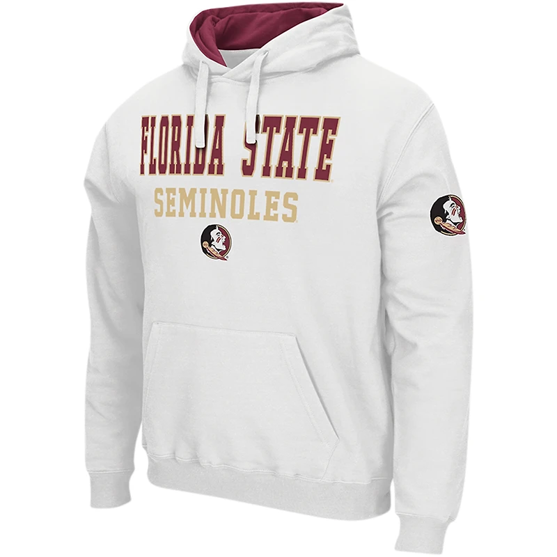 Men's Colosseum White Florida State Seminoles Sunrise Pullover Hoodie