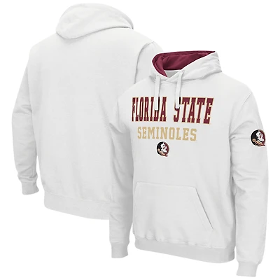 Men's Colosseum White Florida State Seminoles Sunrise Pullover Hoodie