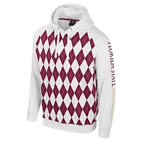 Men's Colosseum White Florida State Seminoles The Dealio Raglan Pullover Hoodie