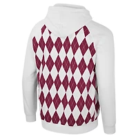 Men's Colosseum White Florida State Seminoles The Dealio Raglan Pullover Hoodie