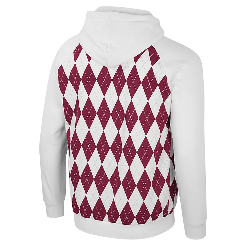 Sweat à capuche raglan The Dealio pour homme Colosseum White Florida State Seminoles