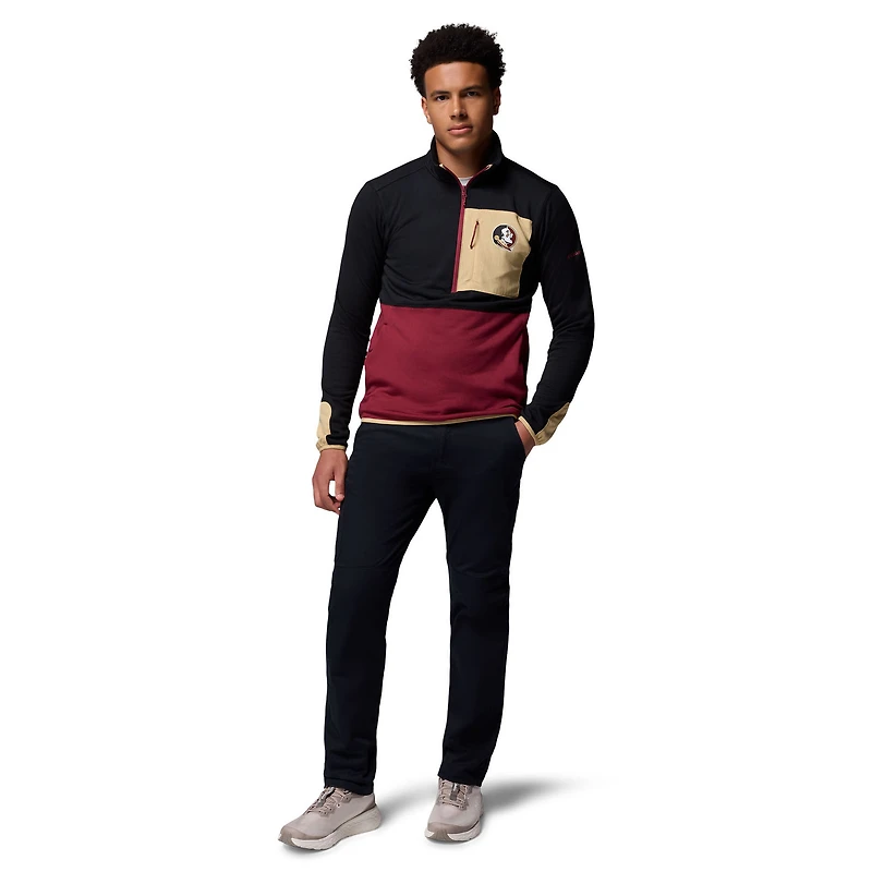 Men's Columbia Black/Garnet Florida State Seminoles Hike Omni-Wick Half-Zip Pullover