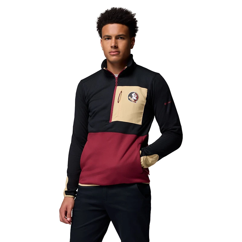 Men's Columbia Black/Garnet Florida State Seminoles Hike Omni-Wick Half-Zip Pullover